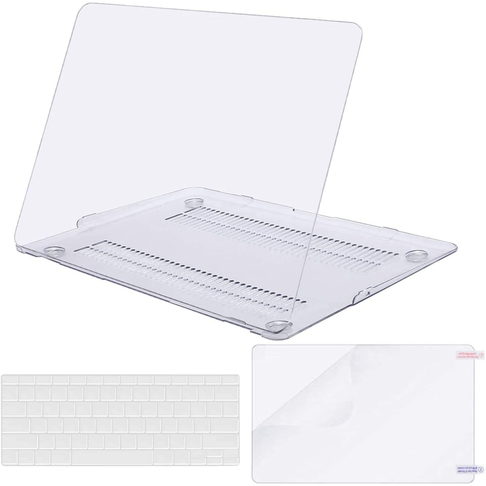 Rdn Cases For Macbook - Laptop Hard Shell Case Cover For Macbook Air 13 Inch A1466/a1369 Notebook Pouch Case +keyboard Cover +screen Protector (crystal Clear)