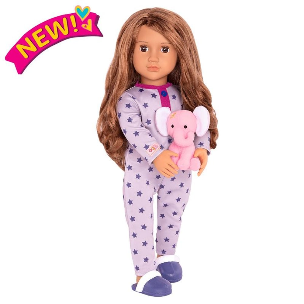 Our Generation Doll W/ Onesie And Elephant Plush Toy Maria Our Generation Doll W/ Onesie And Elephant Plush Toy Maria