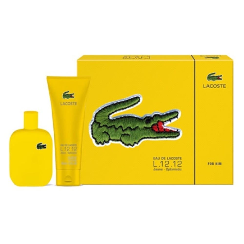 Lacoste L.12.12 Jaune Optimistic Perfume Gift Set For Men (Lacoste L.12.12 Jaune Optimistic Perfume 100 ml EDT + Shower Gel 150ml) Lacoste L.12.12 Jaune Optimistic Perfume Gift Set For Men (Lacoste L.12.12 Jaune Optimistic Perfume 100 ml EDT + Shower Gel 150ml)