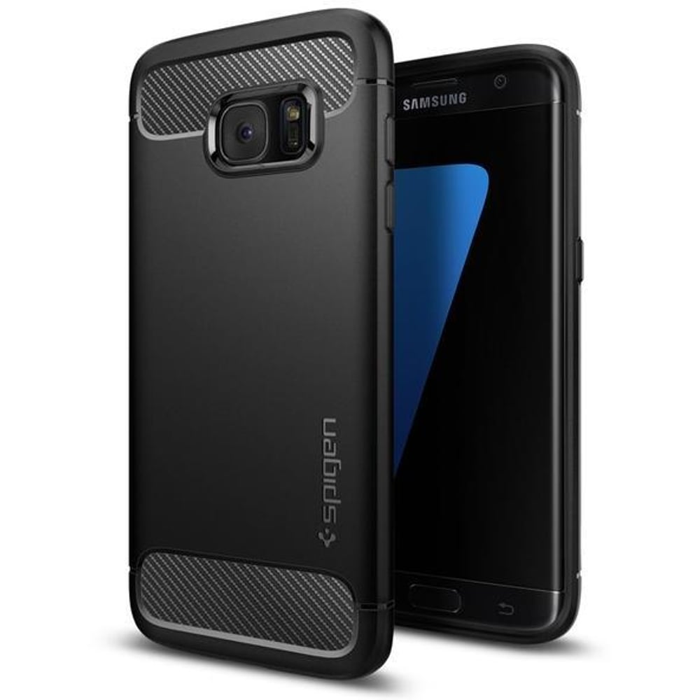 Spigen 556CS20033 Rugged Armor Case Black For Galaxy S7 Edge