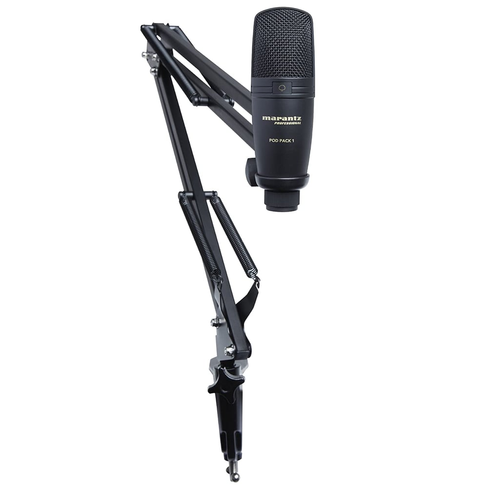 Marantz Pro Complete Podcast Kit - USB Condenser Studio Microphone, Audio Interface, Fully-Adjustable Broadcast Stand and USB Cable - Pod Pack 1