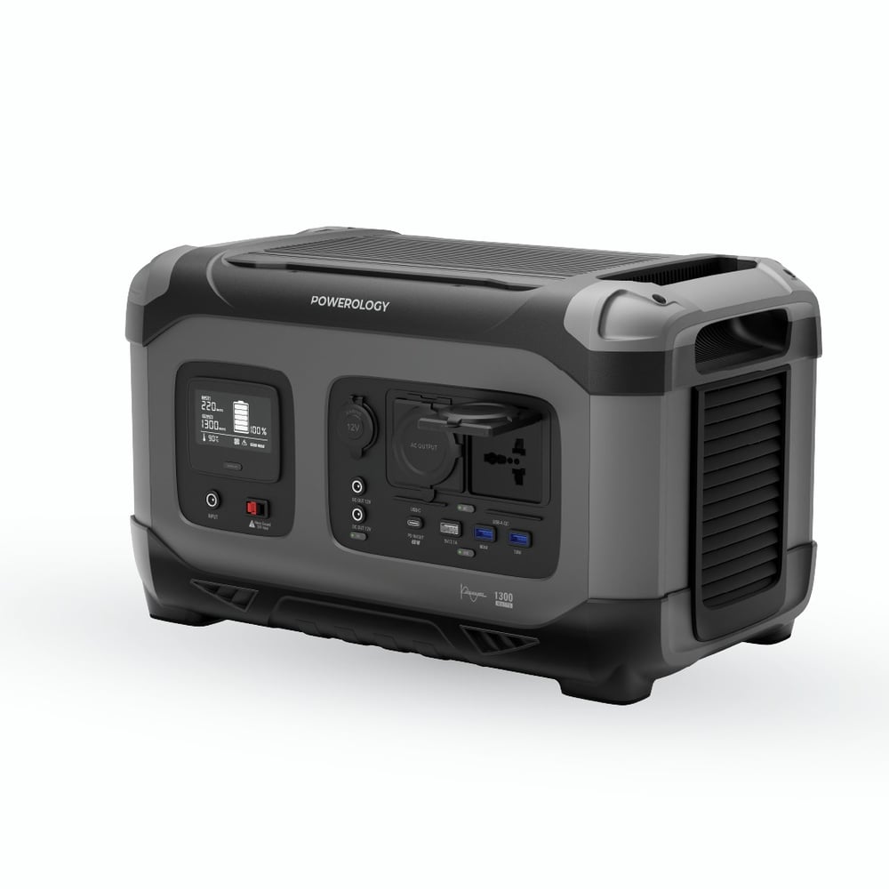 Powerology 392000mAh Power Generator 1300W 60W USB-C Power Delivery 18W USB Quick Charge - Black Powerology 392000mAh Power Generator 1300W 60W USB-C Power Delivery 18W USB Quick Charge - Black