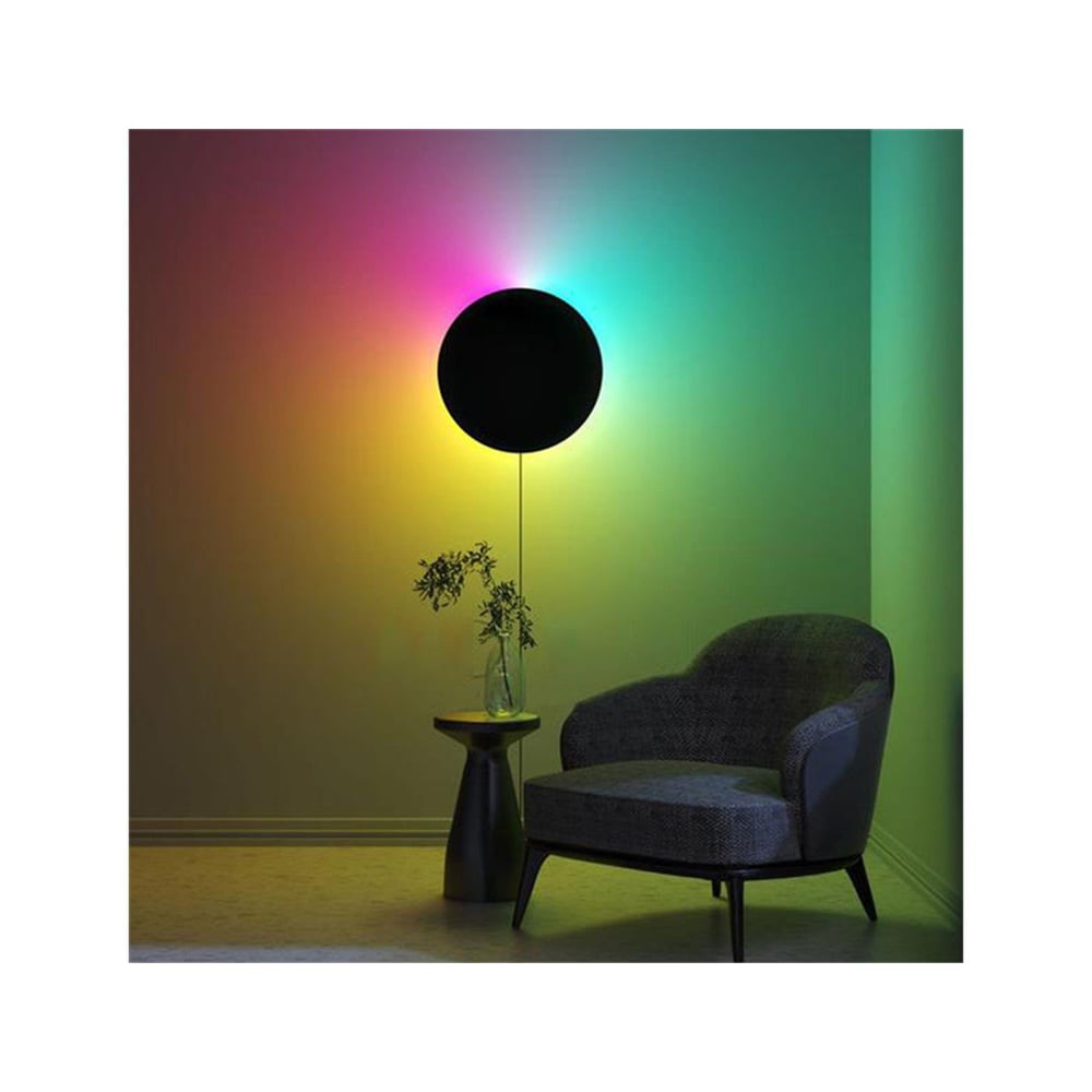 GadgetsON Modern Round Rgb Led Wall Light, Lamp With Remote Control, Home Indoor Decoration, 12w Power, For Living Room/bedroom/hotel/villa | 745613