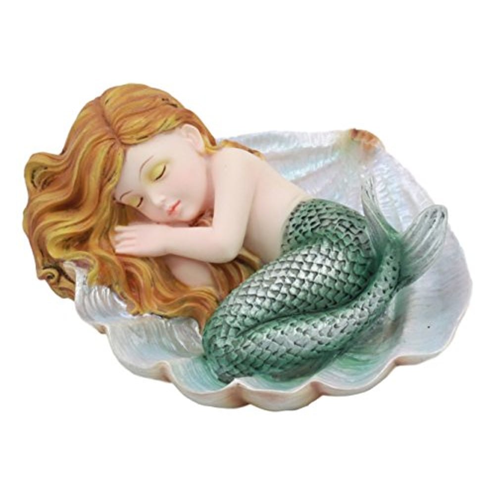 Ebros Gift Ebros Under The Sea Baby Mermaid Sleeping On Oyster Shell Figurine Iridescent Green Tailed Mermaid Baby Sculpture Ebros Gift Ebros Under The Sea Baby Mermaid Sleeping On Oyster Shell Figurine Iridescent Green Tailed Mermaid Baby Sculpture