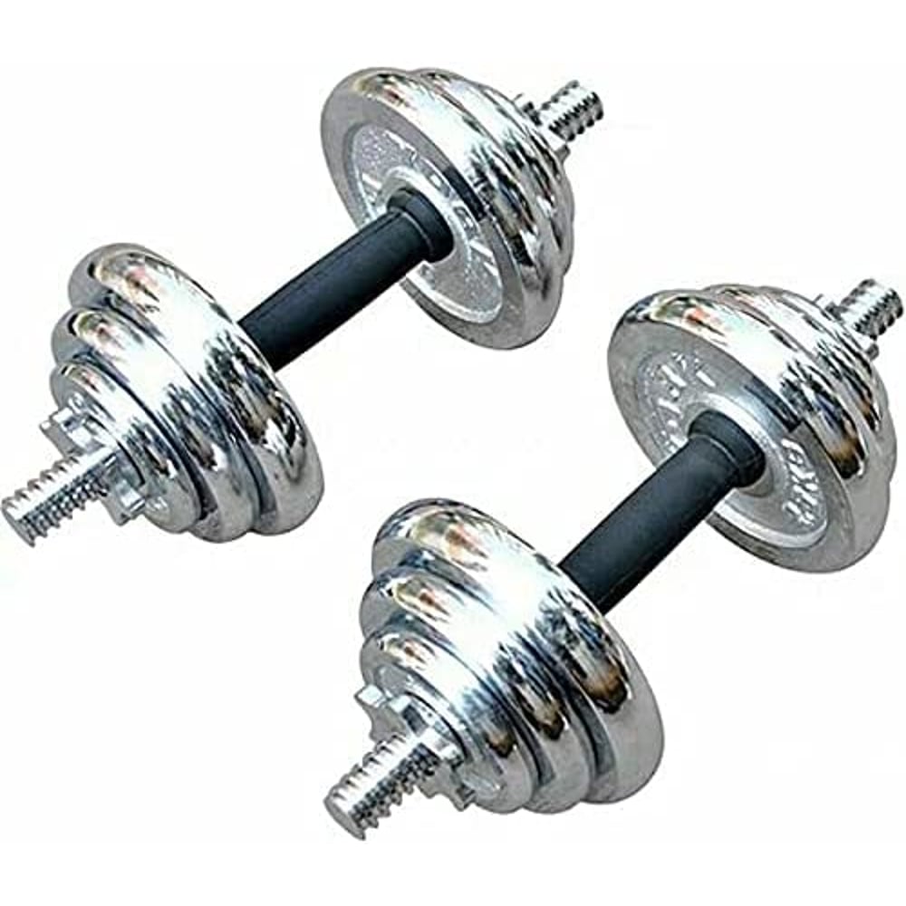 ULTIMAX 20 kg Chrome Dumbbell Set Adjustable Dumbbells set Cast Iron Adjustable Dumbbell Set - Hand Weight Lifting CHROME + Box ULTIMAX 20 kg Chrome Dumbbell Set Adjustable Dumbbells set Cast Iron Adjustable Dumbbell Set - Hand Weight Lifting CHROME + Box