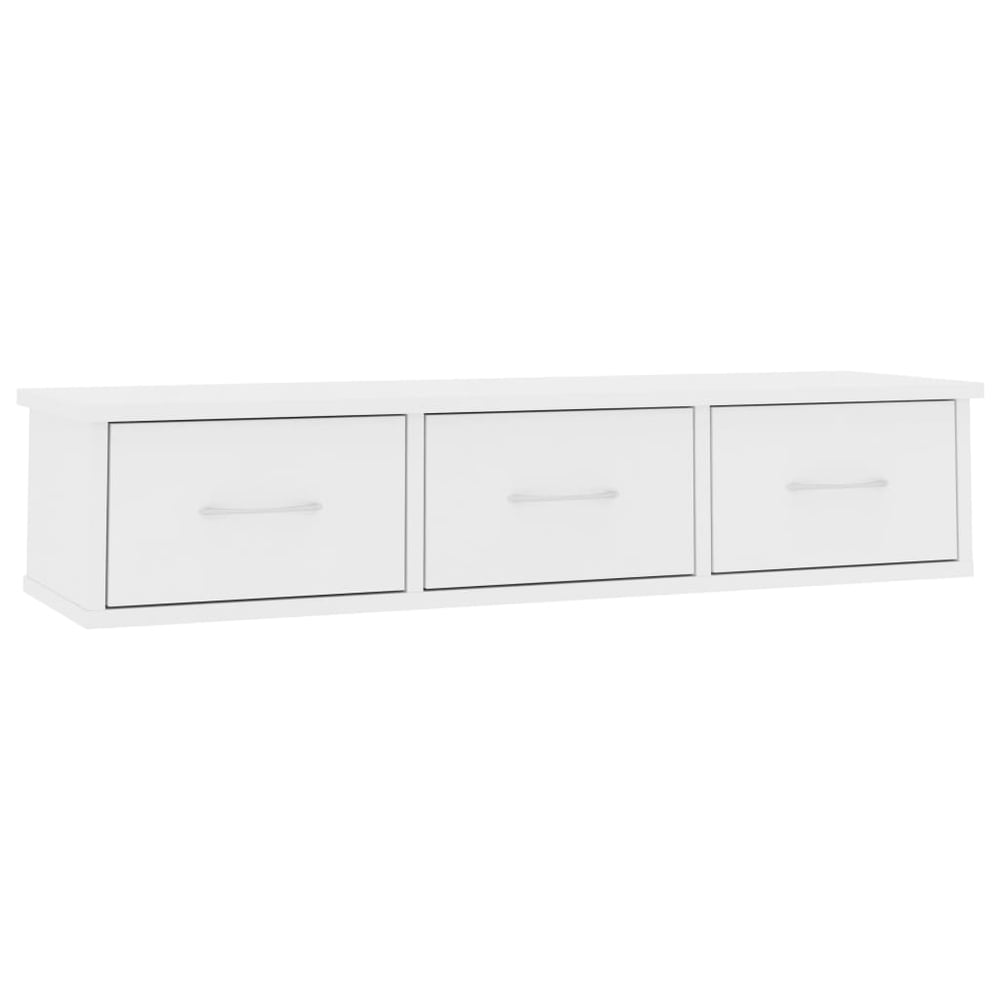 Vidaxl Wall-mounted Drawer Shelf White 88x26x18.5 Cm Chipboard