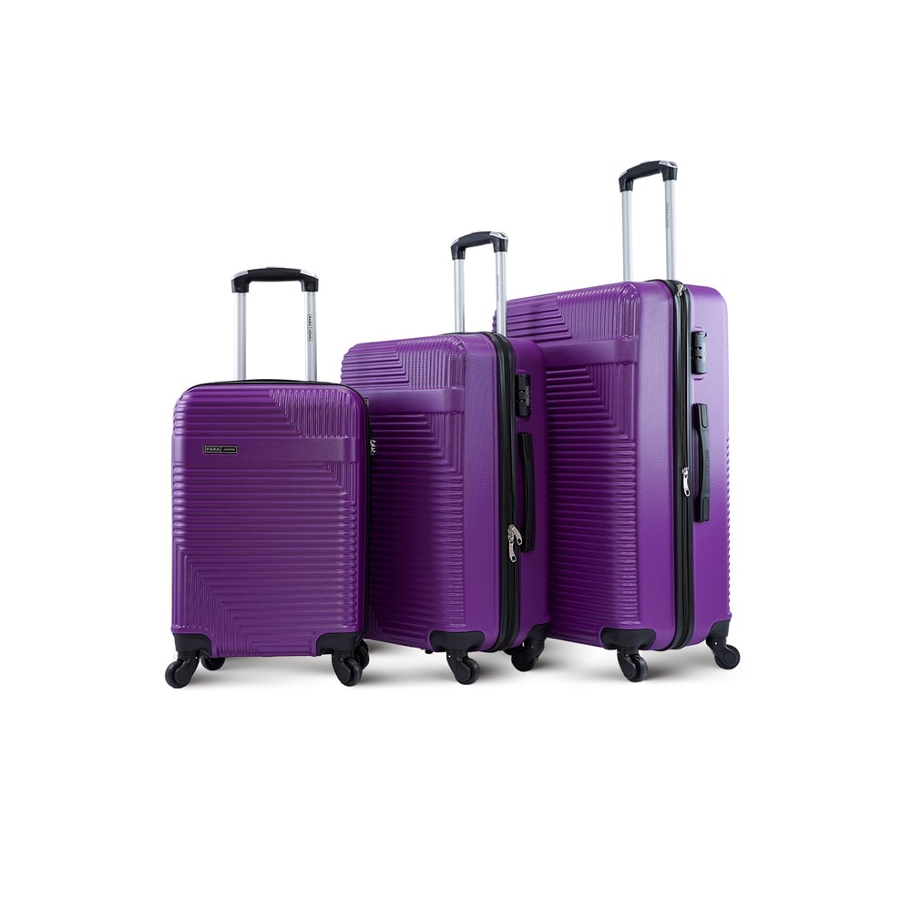 Para John Lightweight 3-pieces Abs Hard Side Travel Luggage Trolley Bag Set With Lock For Men Unisex Hard Shell Strong