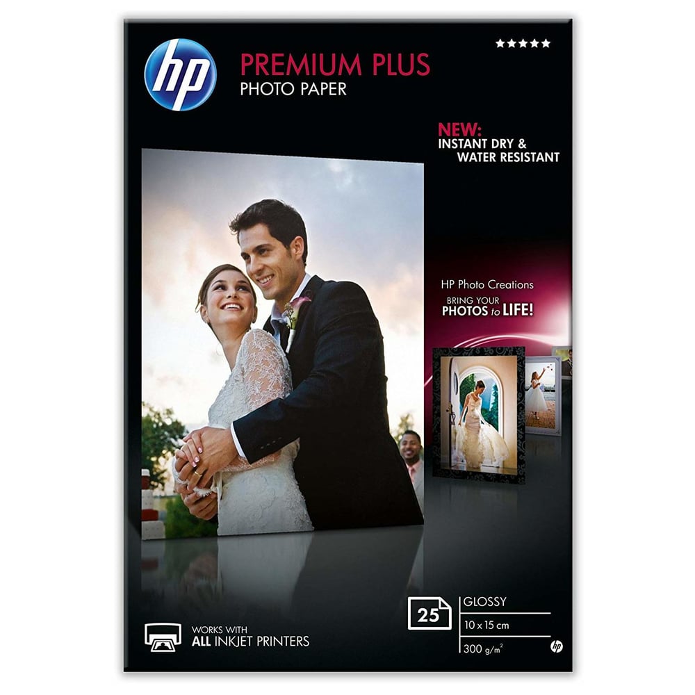 HP CR677A Premium Plus Photo Paper 10x15 cm 25 Glossy Sheets