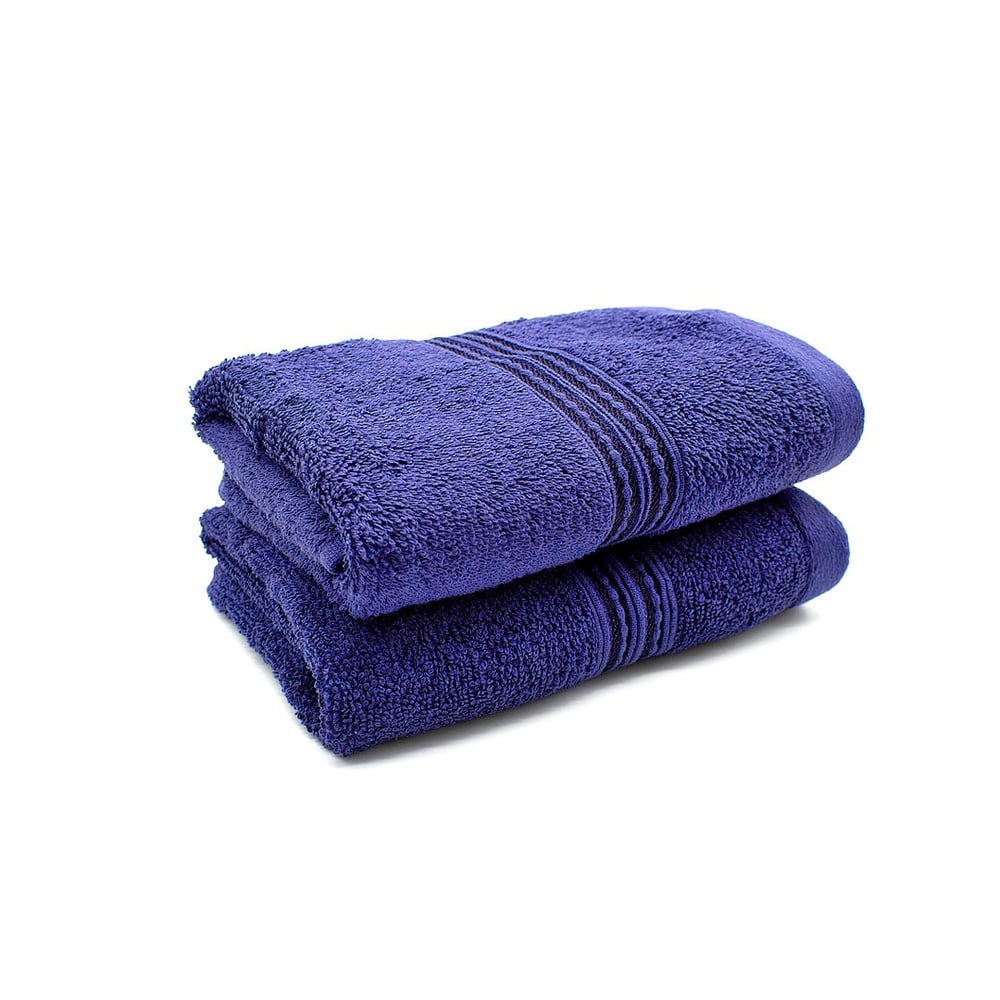 Rahalife 100% Cotton|2-piece Hand Towel Set 40x70 Cm|blue|classic Collection