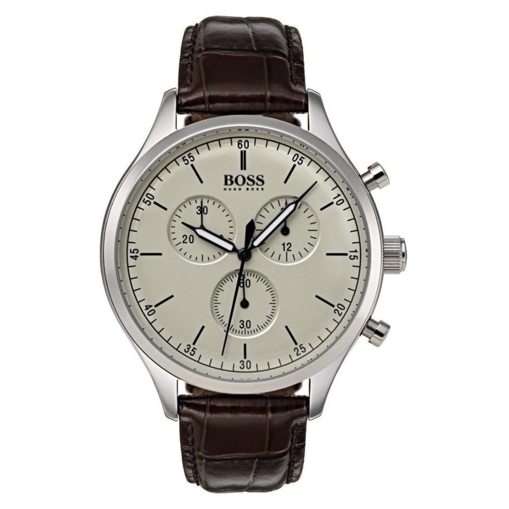 Hugo Boss Companion Watch For Men with Brown Leather Strap Hugo Boss Companion Watch For Men with Brown Leather Strap
