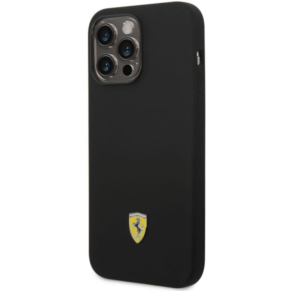 Ferrari Liquid Silicone Case Black With Metal Logo iPhone 14 Pro Max Ferrari Liquid Silicone Case Black With Metal Logo iPhone 14 Pro Max