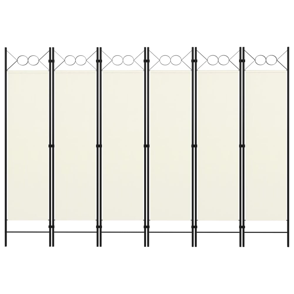Vidaxl 6-panel Room Divider Cream White 240x180 Cm