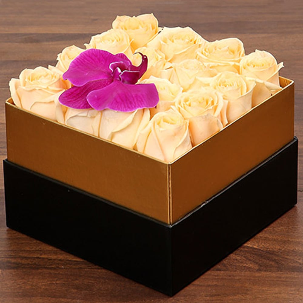 Beautiful Peach Rose Box Beautiful Peach Rose Box