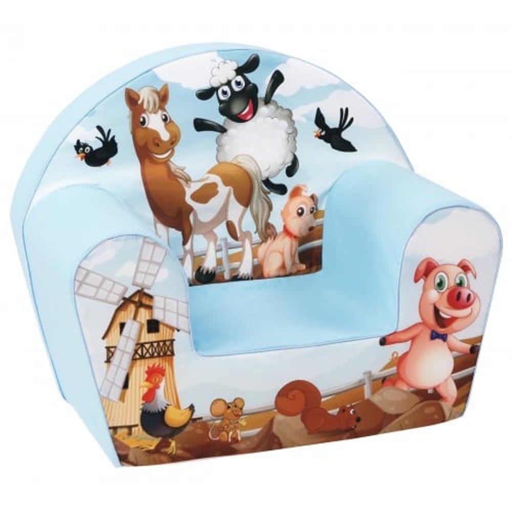 Delsit Arm Chair - Farm Animals Blue