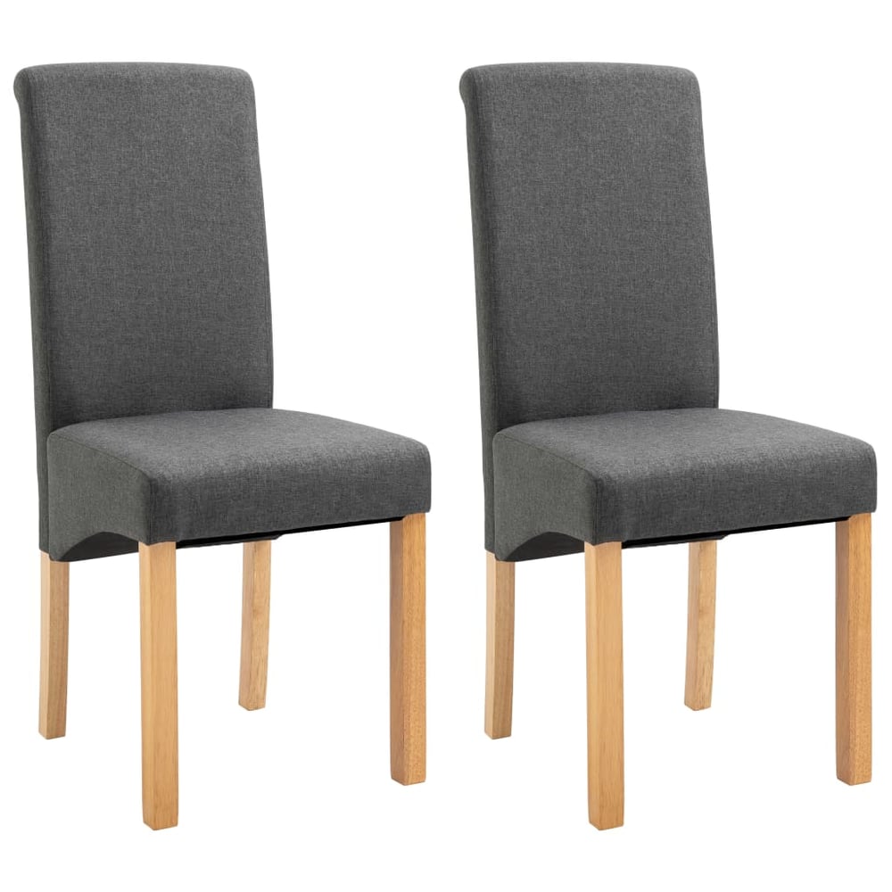 vidaXL Dining Chairs 2 pcs Grey Fabric