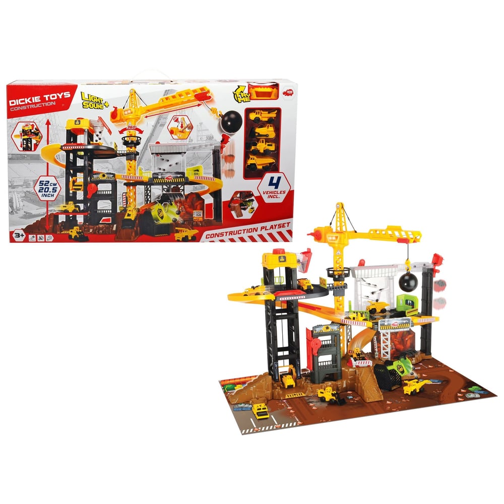Dickie Construction Playset With 4 Vehicles