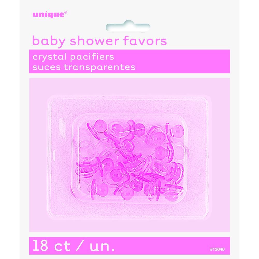 Unique- Baby Shower Favors Crystal Pacifiers 1in Pink 18pcs