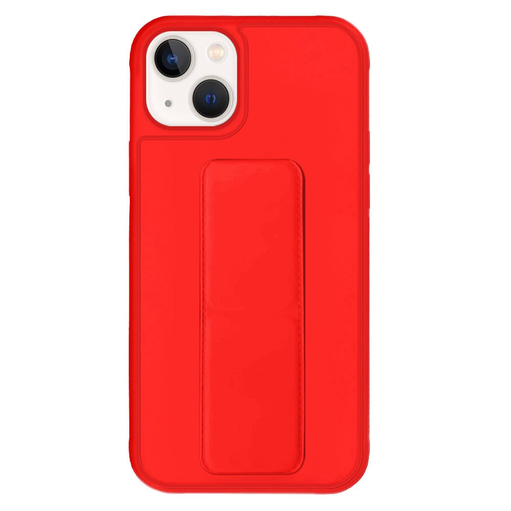 Margoun case for iPhone 14 Max with Hand Grip Foldable Magnetic Kickstand Wrist Strap Finger Grip Cover 6.7 inch Red