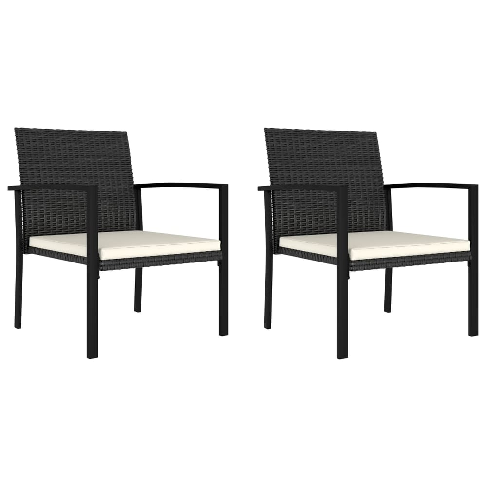 Vidaxl Garden Dining Chairs 2 Pcs Poly Rattan Black Vidaxl Garden Dining Chairs 2 Pcs Poly Rattan Black