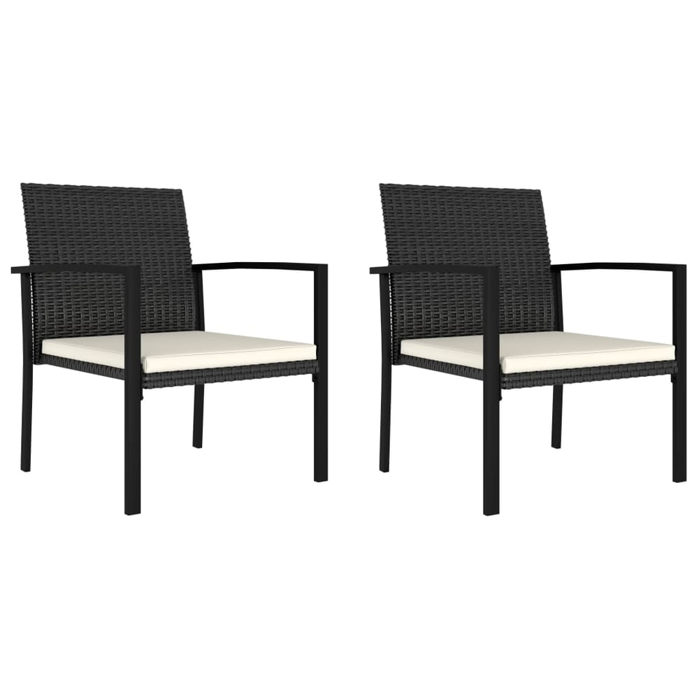 Vidaxl Garden Dining Chairs 2 Pcs Poly Rattan Black