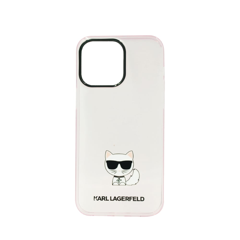 Karl Lagerfeld Iml Transparent Choupette Body Hard Case For Iphone 14 Pro Max Pink