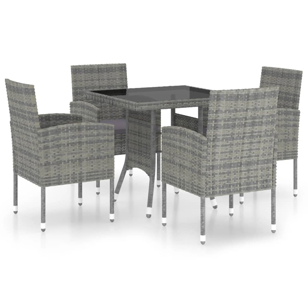 vidaXL 5 Piece Garden Dining Set Poly Rattan Anthracite