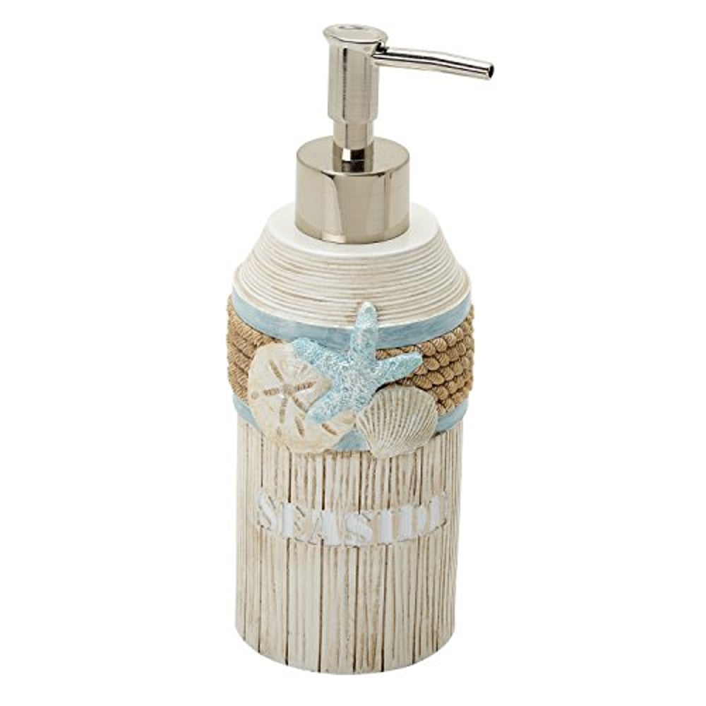 Zenna Home Seaside Serenity Liquid Hand Sanitizer, Soap Or Lotion Dispenser, Coastal Beach Theme Zenna Home Seaside Serenity Liquid Hand Sanitizer, Soap Or Lotion Dispenser, Coastal Beach Theme