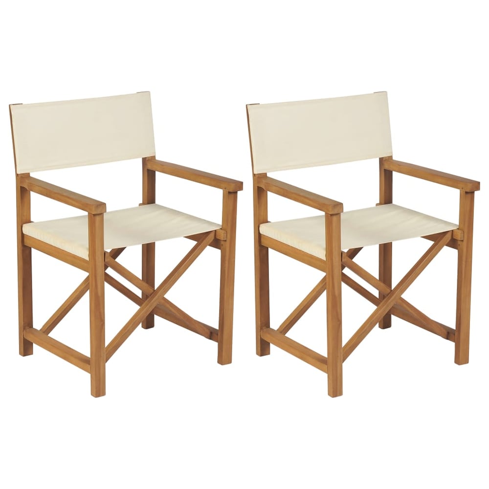 vidaXL Folding Director's Chairs 2 pcs Solid Teak Wood vidaXL Folding Director's Chairs 2 pcs Solid Teak Wood