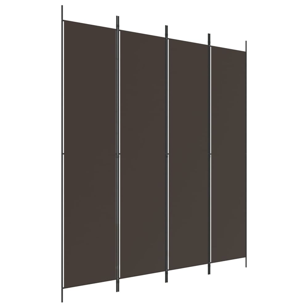 vidaXL 4-Panel Room Divider Brown 200x220 cm Fabric vidaXL 4-Panel Room Divider Brown 200x220 cm Fabric