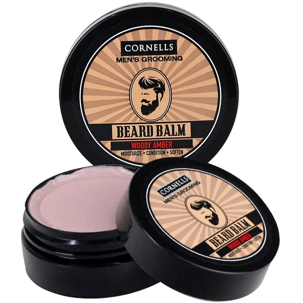 Cornells Mens Grooming Beard Balm Woody Amber Moisturize Conditions Softens Balm 75g 2.65oz For Him