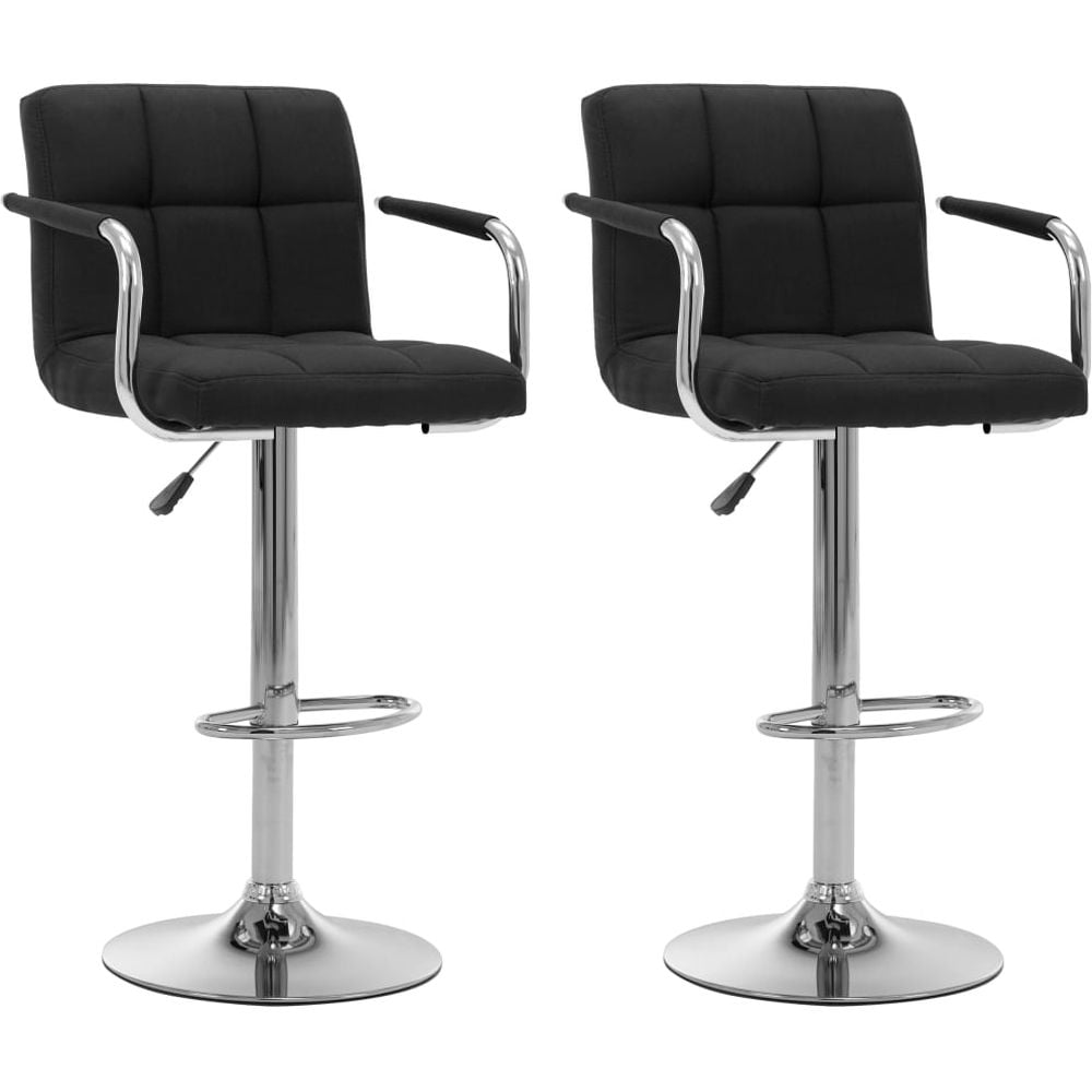 Vidaxl Bar Stools 2 Pcs Black Fabric Vidaxl Bar Stools 2 Pcs Black Fabric