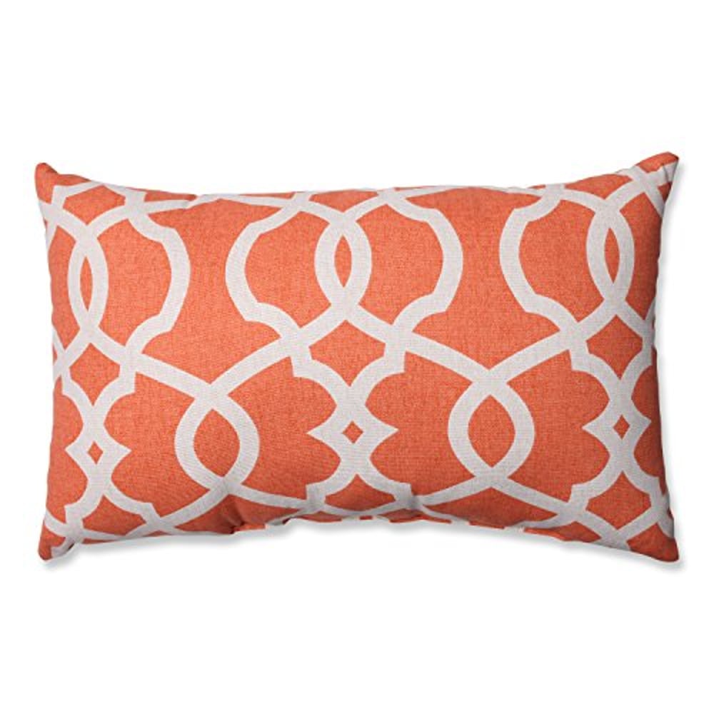 Pillow Perfect Lattice Damask Tangerine Rectangular Throw Pillow,Coral Beige Pillow Perfect Lattice Damask Tangerine Rectangular Throw Pillow,Coral Beige