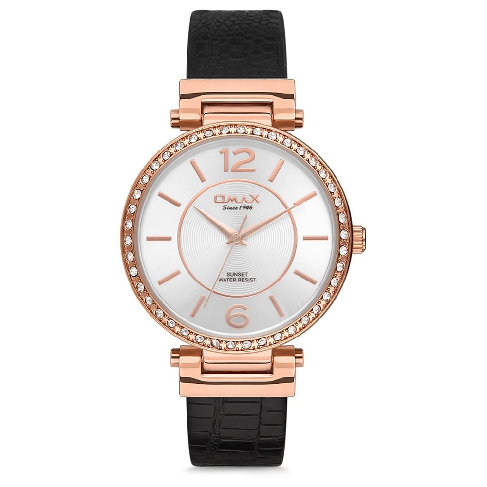 Omax Sunset Series Black Leather Analog Watch For Women SU003R62I Omax Sunset Series Black Leather Analog Watch For Women SU003R62I