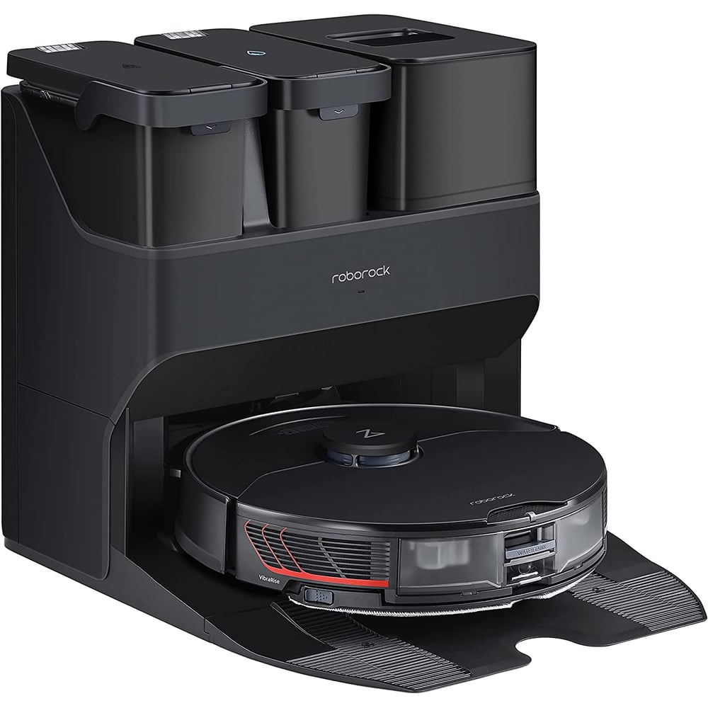 Xiaomi Roborock Robot Vacuum Cleaner S7 MaxV Ultra Robot Vacuum and Mop, ReactiveAI 2.0 Obstacle Avoidance 5100Pa Suction, App Control, Works with Alexa Black