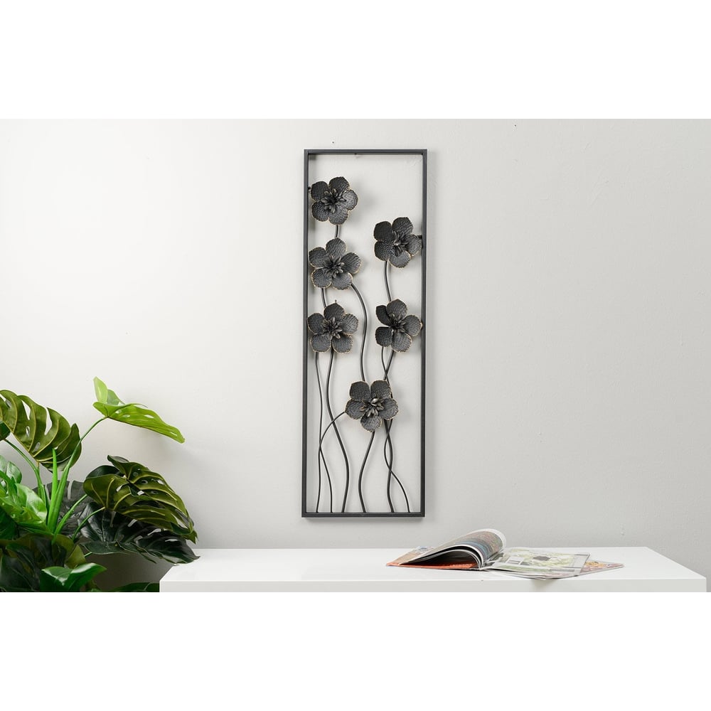 Flower Wall Deco Black 30x90cm Flower Wall Deco Black 30x90cm