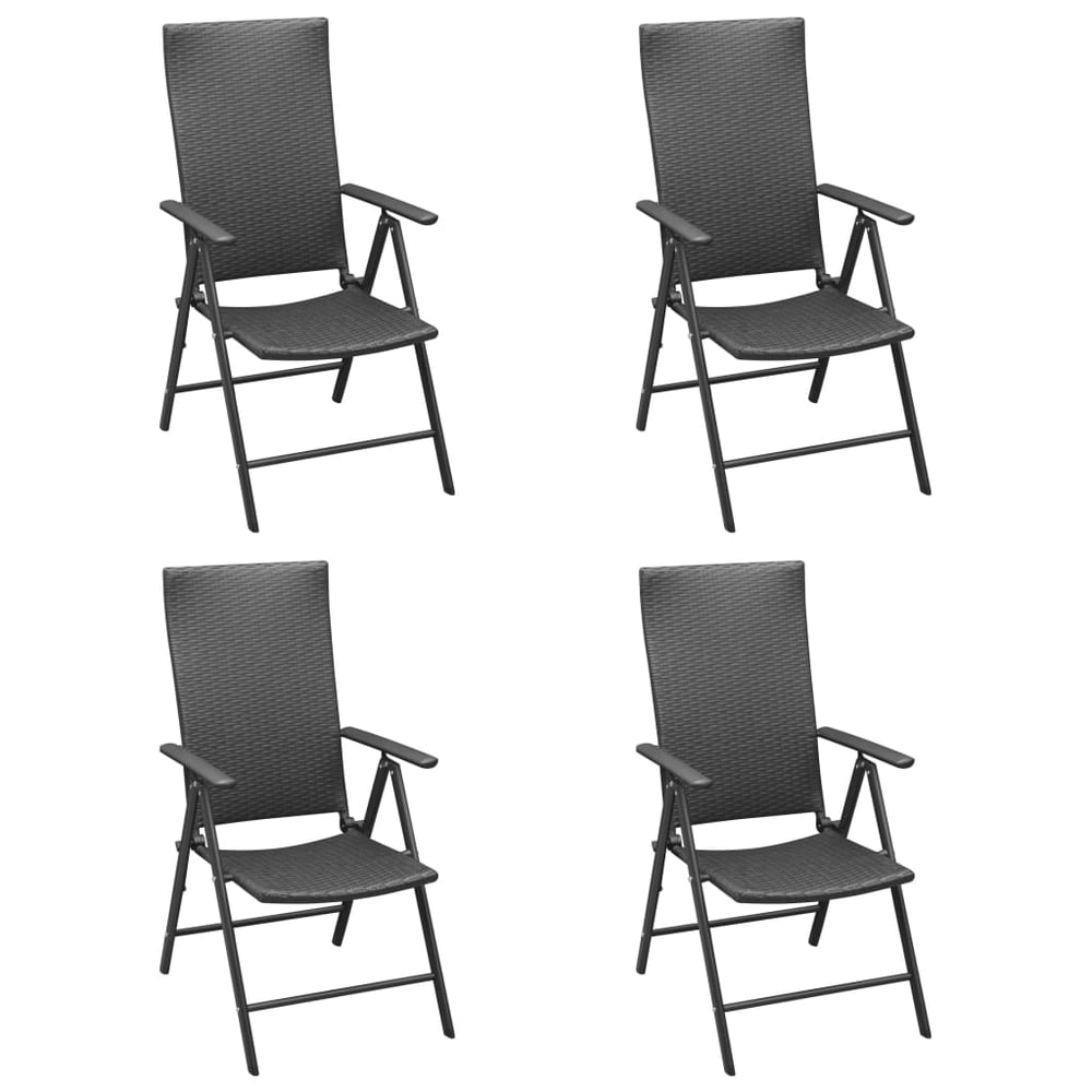 Vidaxl Garden Chairs 4 Pcs Poly Rattan Black
