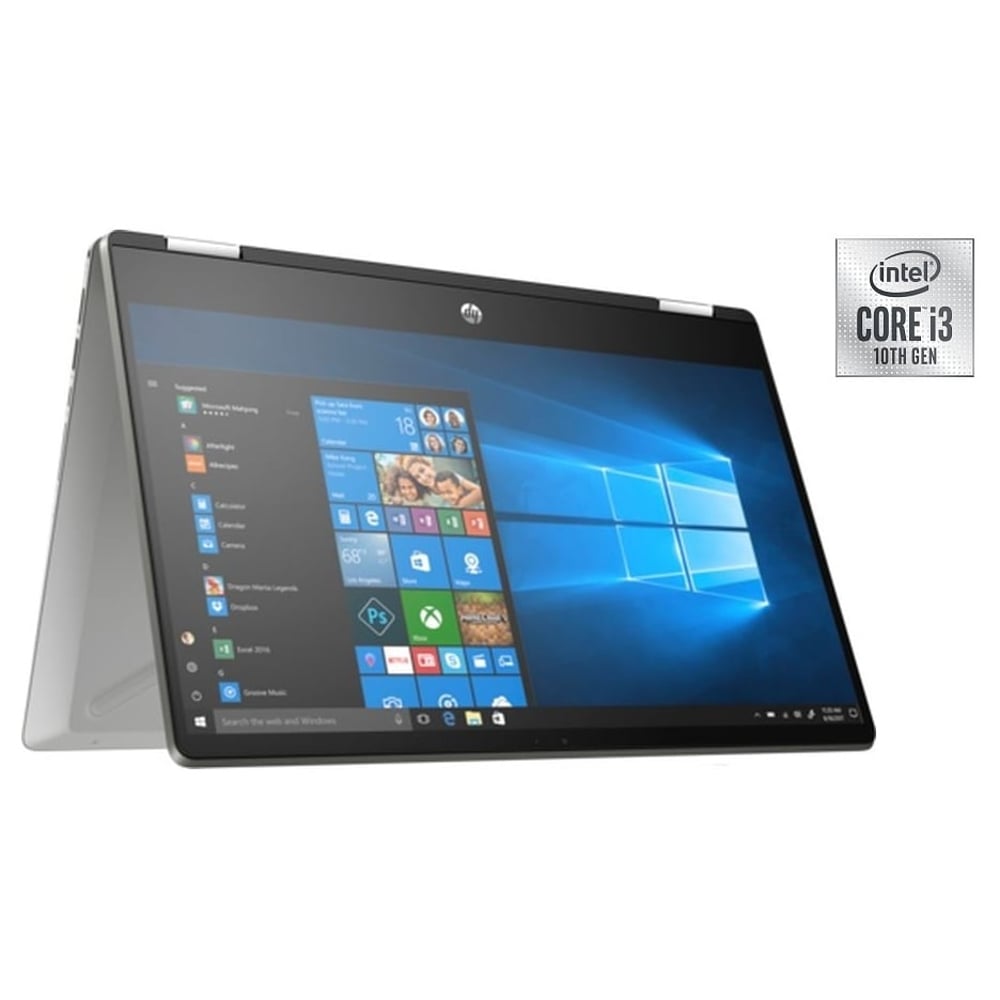 لاب توب اتش بي بافيليون  x360 14-DH1025NE  قابل للتحويل اللمس  - Core i3 2.1  جيجاهيرتز  4  جيجا  256  جيجا بايت ويندوز  10  المشتركة  14  بوصةدقة عالية الوضوح لوحة مفاتيح إنجليزي / عربي فضي