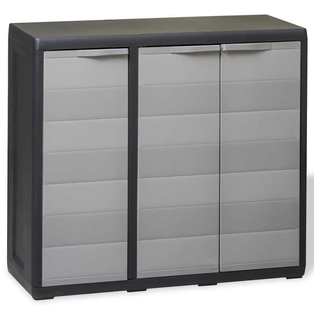 Vidaxl Garden Storage Cabinet With 2 Shelves Black And Grey