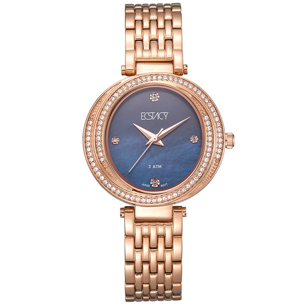 ECSTACY Women's Analog Blue MOP Dial Watch - E8513-RBKML ECSTACY Women's Analog Blue MOP Dial Watch - E8513-RBKML