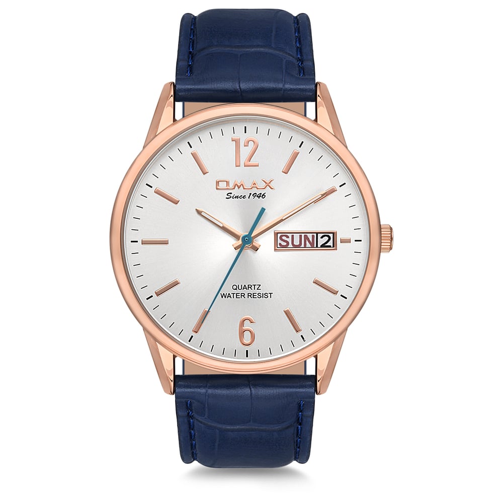 Omax Classic Series Blue Leather Analog Watch For Men JD01R64I Omax Classic Series Blue Leather Analog Watch For Men JD01R64I