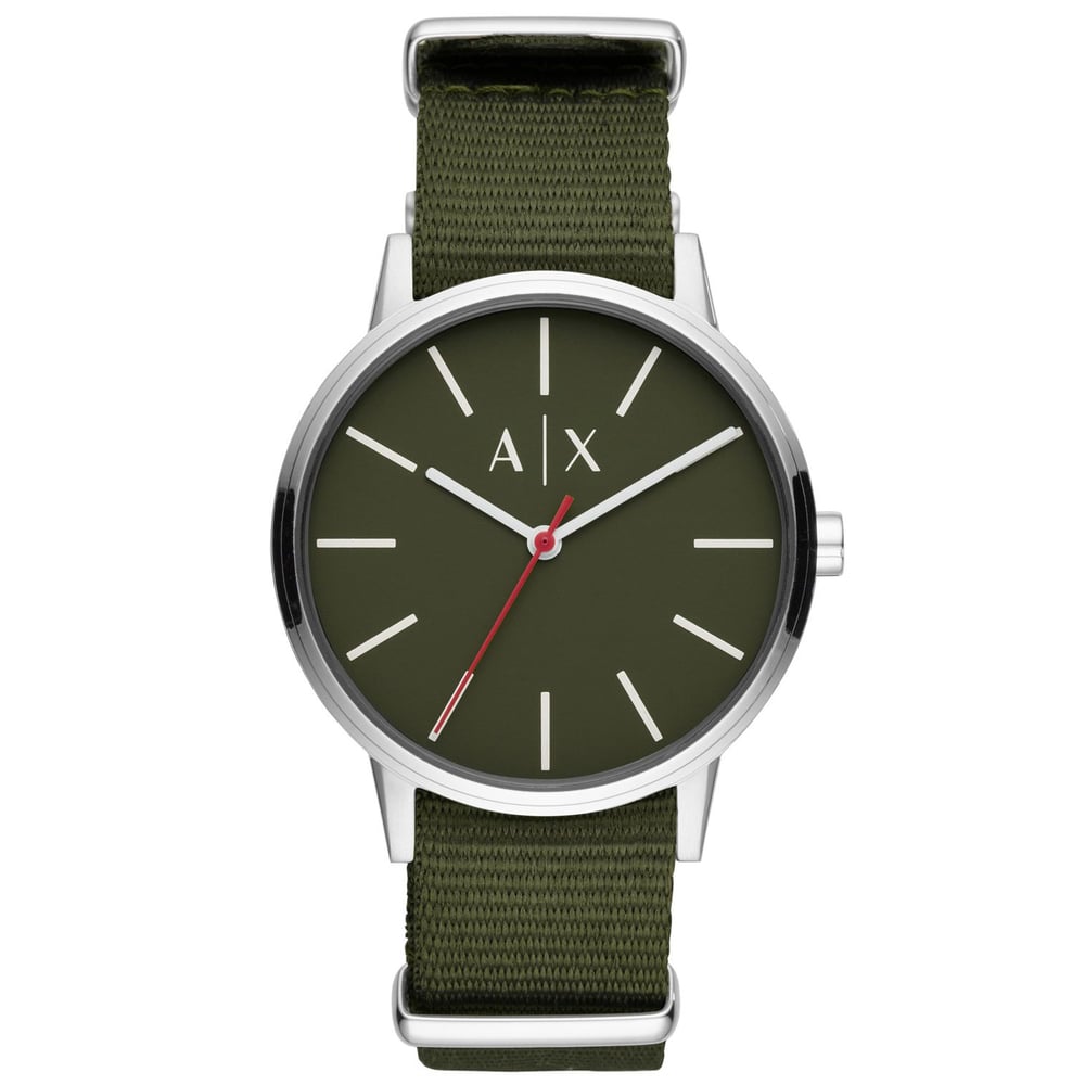 Armani Exchange Cayde Olive Green Fabric Men Watch AX2709 Armani Exchange Cayde Olive Green Fabric Men Watch AX2709