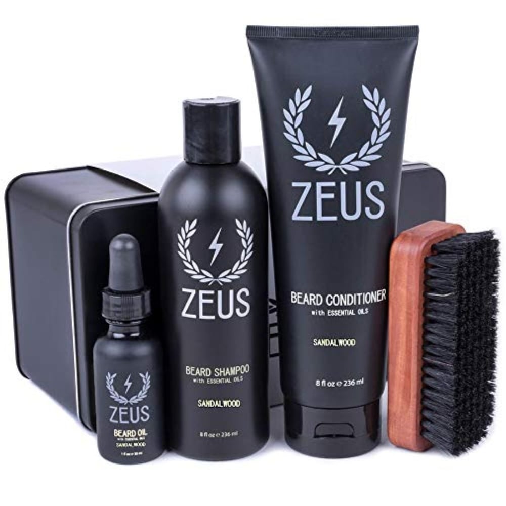 ZEUS Deluxe Beard Grooming Kit for Men - Beard Care Gift Set to Soften Hairs and Prevent Itchiness and Dandruff (Scent: Sandalwood) ZEUS Deluxe Beard Grooming Kit for Men - Beard Care Gift Set to Soften Hairs and Prevent Itchiness and Dandruff (Scent: Sandalwood)