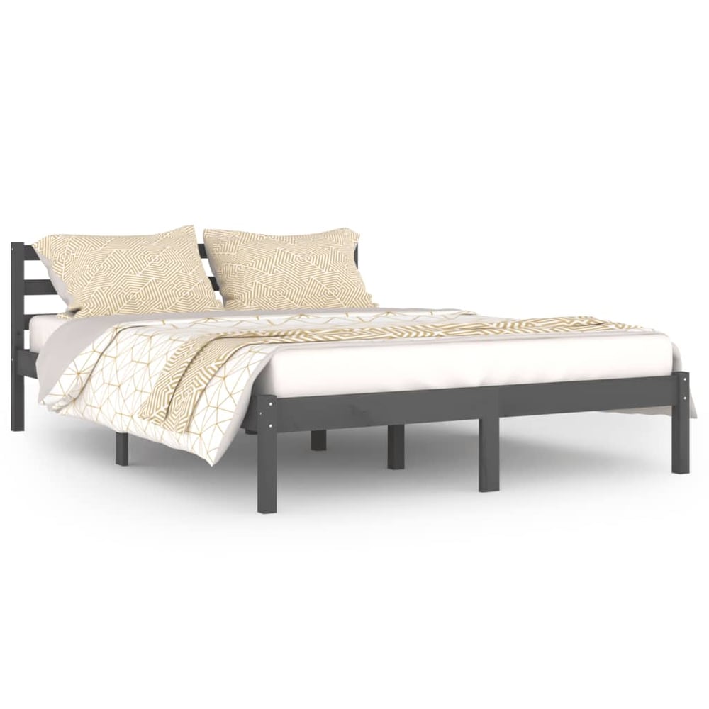 vidaXL Day Bed Solid Wood Pine 140x200 cm Double Grey