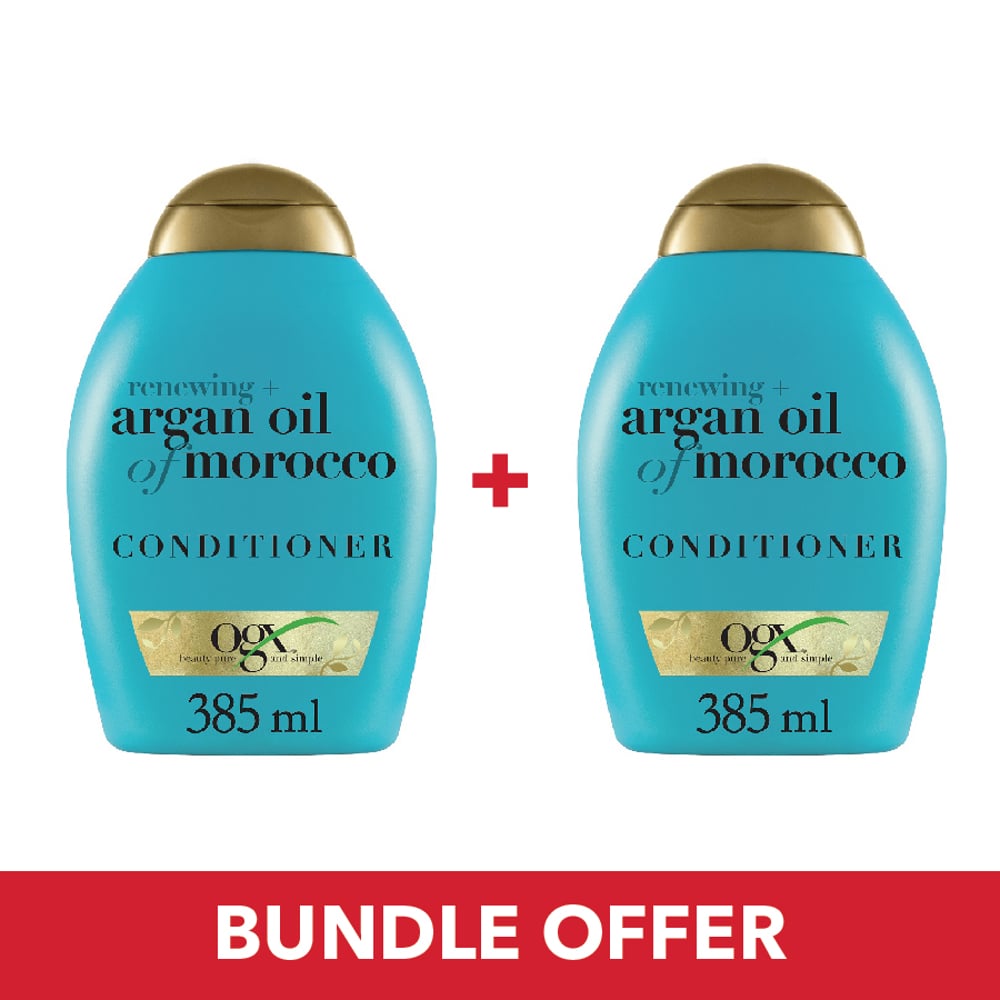 OGX Conditioner Renewing + Argan Oil Of Morocco 385ml - Pack of 2 Pieces (Bundle Offer) OGX Conditioner Renewing + Argan Oil Of Morocco 385ml - Pack of 2 Pieces (Bundle Offer)