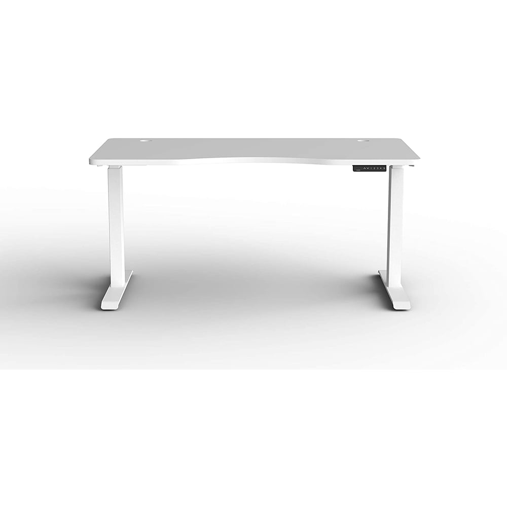 Navodesk Electric Height Adjustable Computer Desk, Bluetooth Enabled White Frame (Frame+Top) (White, 59 x 30 inch Curved)