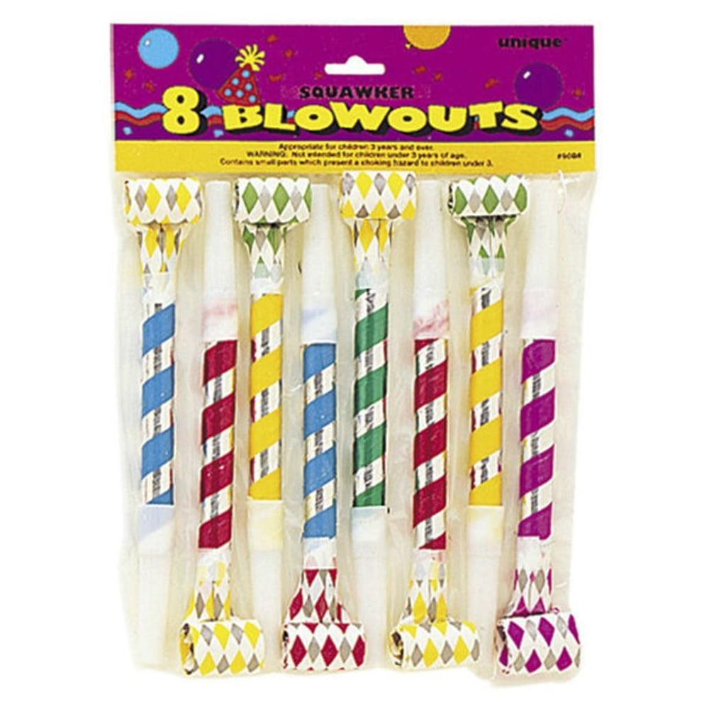 Unique- Party Squawker Blowouts 8pcs