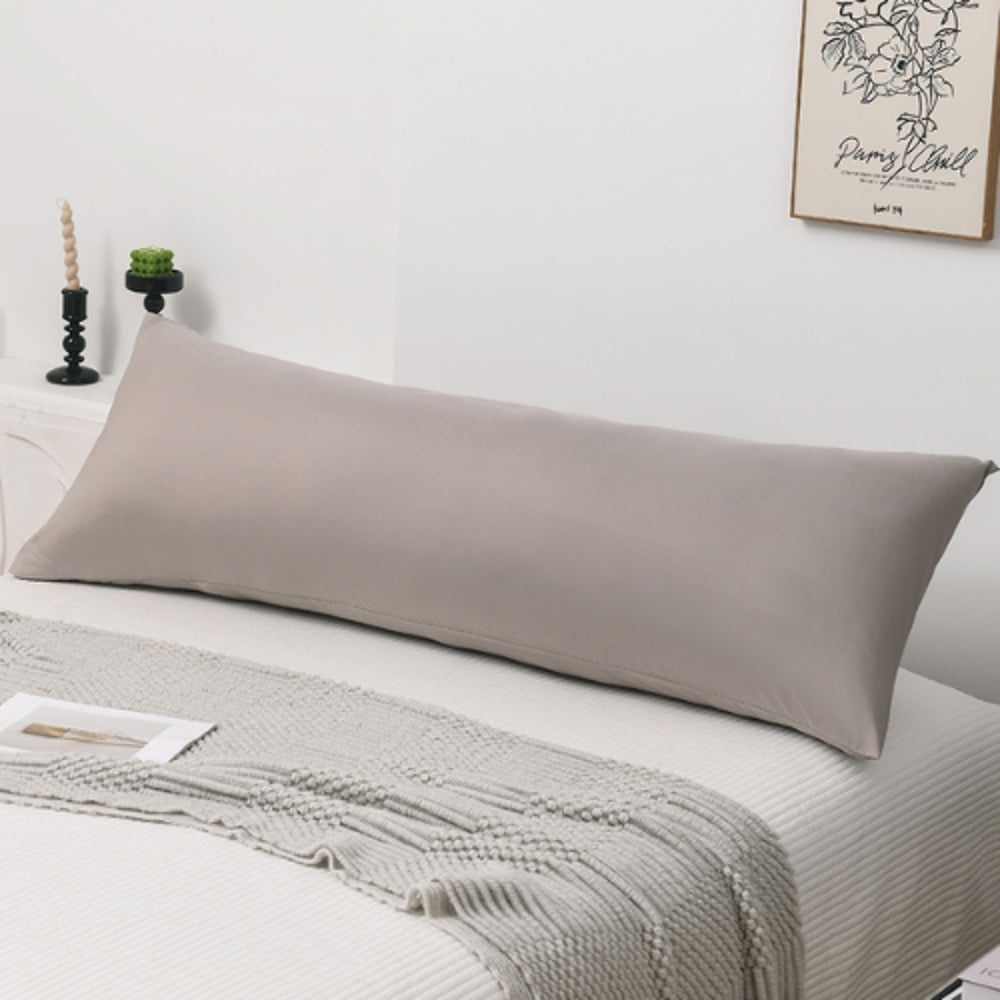 LUNA HOME 1 Piece Long Body Pillow Case, Plain Cappuccino Color