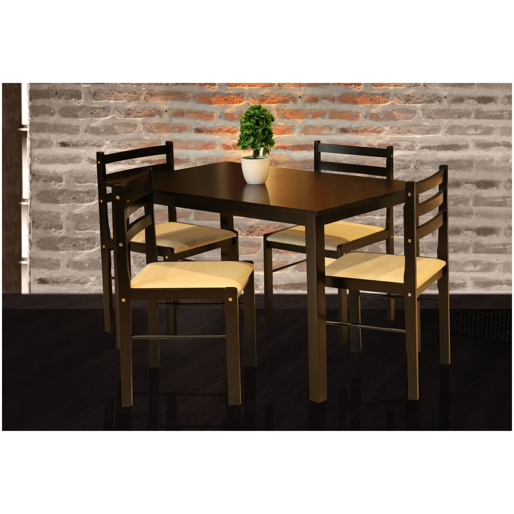 Starter 4-Seater Dining Set Brown