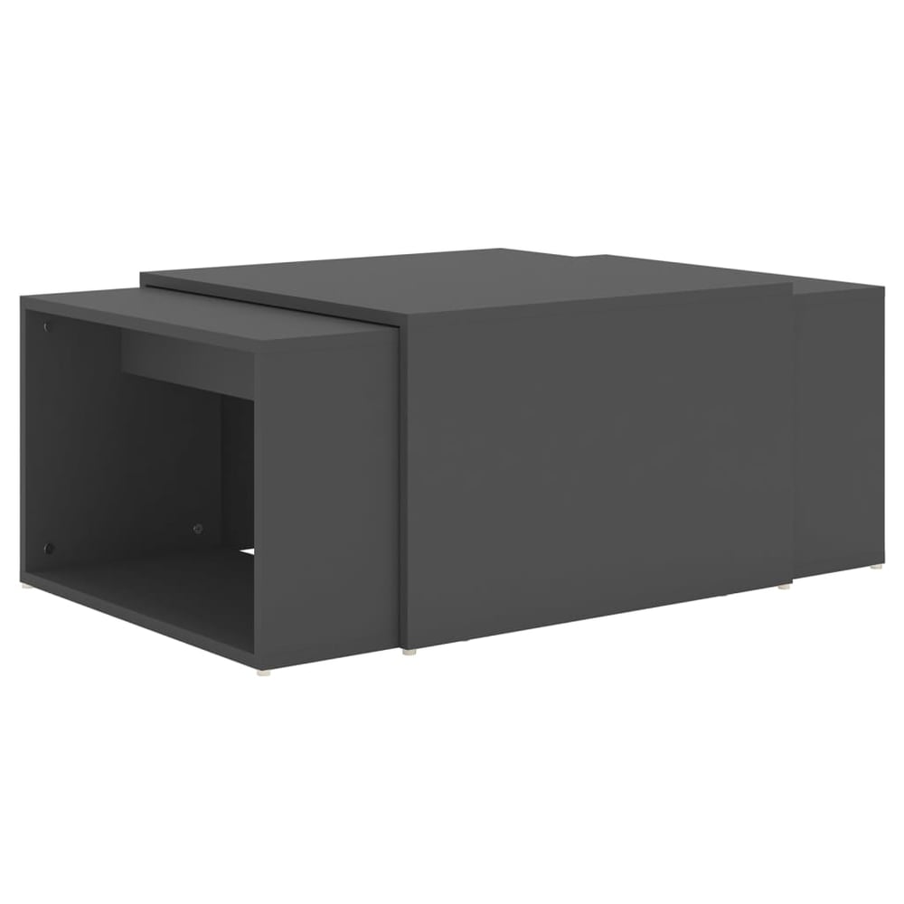 vidaXL 3 Piece Nesting Coffee Table Set Grey 60x60x38 cm Engineered Wood vidaXL 3 Piece Nesting Coffee Table Set Grey 60x60x38 cm Engineered Wood