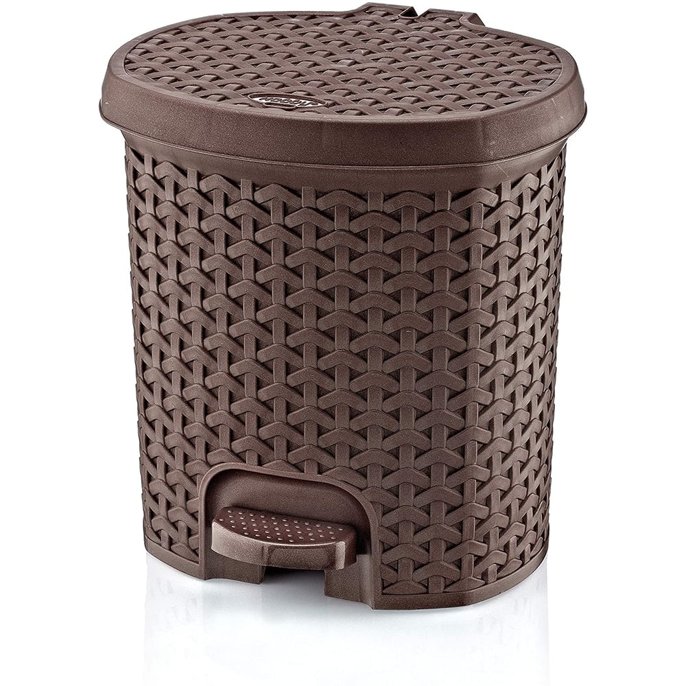 Hobby Life - Rattan Pedal Dustbin 5.5 Lt, Waste Bin With Soft Close Lid With Foot Pedal Mechanism, Waste Trash Bin For Home, Office, Kitchen Garbage Box, Bedroom Hobby Life - Rattan Pedal Dustbin 5.5 Lt, Waste Bin With Soft Close Lid With Foot Pedal Mechanism, Waste Trash Bin For Home, Office, Kitchen Garbage Box, Bedroom